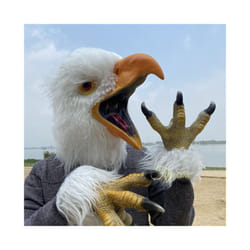 Alligator Mask Masquerade Party Adult Latex Reptile Animal Full Face Helmet - Eagle mask and claws