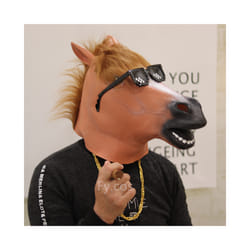 Rubber Duck Halloween Costume Cosplay Animal Latex Full Face Funny Masquerade - horse maskC