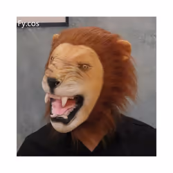 Rubber Duck Halloween Costume Cosplay Animal Latex Full Face Funny Masquerade - lion mask