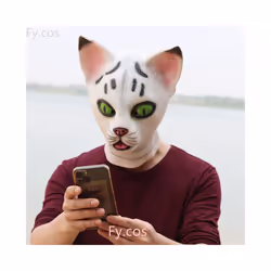 Gorilla Mask Novelty Monkey Orangutan Costume Cosplay Latex Animal Funny - Cat mask A