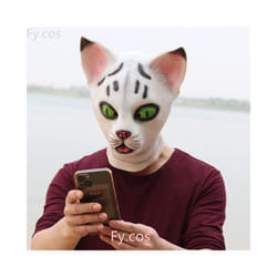 Gorilla Mask Novelty Monkey Orangutan Costume Cosplay Latex Animal Funny - Cat mask A