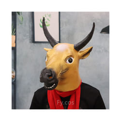 Gorilla Mask Novelty Monkey Orangutan Costume Cosplay Latex Animal Funny - Bull mask B