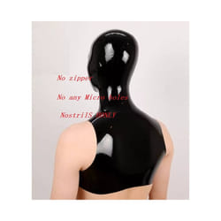 Latex  Micro Holes Hoods  Handmade Cut Mask Eyes Nostrils Micro Clear - Black NO Micro
