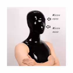 Latex  Micro Holes Hoods  Handmade Cut Mask Eyes Nostrils Micro Clear - Micro 2 No zipper