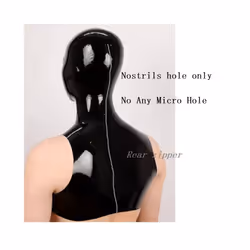 Latex  Micro Holes Hoods  Handmade Cut Mask Eyes Nostrils Micro Clear - Micro 2 No zipper