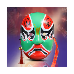 Chinese Style Painted Peking Opera Facial Mask Peking Opera Facial Mask - Zheng Lun Qinglong