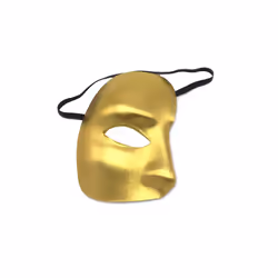 Half Face One-eyed Masquerade Mask Gold Silver Black Masquerade Party - 1