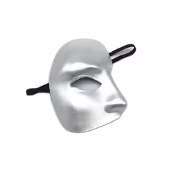 Half Face One-eyed Masquerade Mask Gold Silver Black Masquerade Party - 2