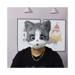 Creepy Teddy Bear Rabbit Bloody Mask Masquerade Horror Animal Half Face - Cat A