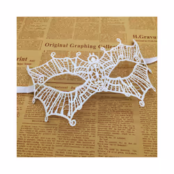 1pcs  White Sexy Lace Half Face Masks Various Styles Halloween Masquerade - 11