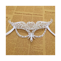 1pcs White Sexy Lace Half Face Masks Various Styles Halloween Masquerade - 20