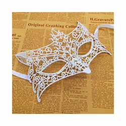 1pcs  White Sexy Lace Half Face Masks Various Styles Halloween Masquerade - 20