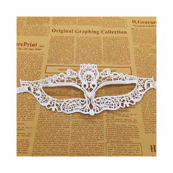 1pcs  White Sexy Lace Half Face Masks Various Styles Halloween Masquerade - 3