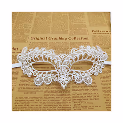1pcs White Sexy Lace Half Face Masks Various Styles Halloween Masquerade - 4