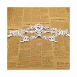 1pcs  White Sexy Lace Half Face Masks Various Styles Halloween Masquerade - 4