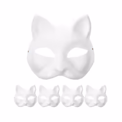 10/6/5/3pcs Masquerade Cat Face Masks DIY Party Masks Props Paintable - 5pcs