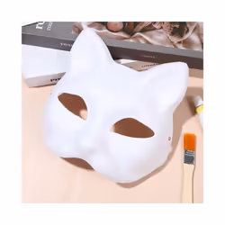 10/6/5/3pcs Masquerade Cat Face Masks DIY Party Masks Props Paintable - 6pcs