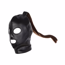 Latex Unisex Hood Mask Sexy PU Leather Masks Men Women Cosplay Flirting - 1
