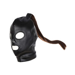 Latex Unisex Hood Mask Sexy PU Leather Masks Men Women Cosplay Flirting - 1