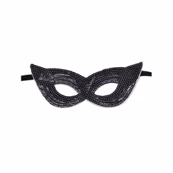 Glitter Masquerade Eye Mask Sequin Party Mask Half Cover Fancy Dress for - Black