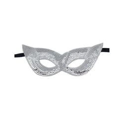 Glitter Masquerade Eye Mask Sequin Party Mask Half Cover Fancy Dress for - Argent