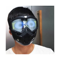 Rabbit LED Mask Christmas Mask Bar Masquerade Bunny Girl Ear Mask Halloween - Black