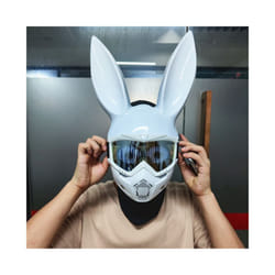 Rabbit LED Mask Christmas Mask Bar Masquerade Bunny Girl Ear Mask Halloween - As shown in white