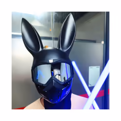 Rabbit LED Mask Christmas Mask Bar Masquerade Bunny Girl Ear Mask Halloween - White rabbit ears