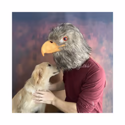 Monkey Mask Halloween Woman Costume Carnival Cosplay Donkey Horse Animal - Eagle mask A