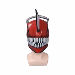 Chainsaw Man Denji Mask Cosplay Latex Masks Plush Headgear Helmet Masquerade - A