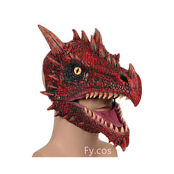 Pig Mask Horror Demon Half Face Realistic Latex Rave Cosplay Animal Creepy - Dinosaur  mask A