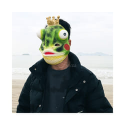 Pig Mask Horror Demon Half Face Realistic Latex Rave Cosplay Animal Creepy - Frog  mask