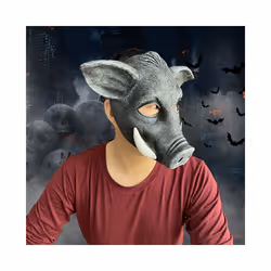 Pig Mask Horror Demon Half Face Realistic Latex Rave Cosplay Animal Creepy - Frog  mask