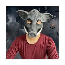 Pig Mask Horror Demon Half Face Realistic Latex Rave Cosplay Animal Creepy - Pig  mask A