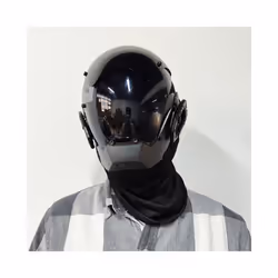 Personalized Black Cyberpunk Mask Cosplay Mechanical Sci-fi Gear Cyberpunk - With ear buckle