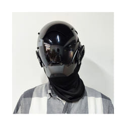 Personalized Black Cyberpunk Mask Cosplay Mechanical Sci-fi Gear Cyberpunk - With ear buckle
