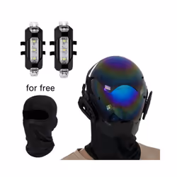 ) Personalized Black Cyberpunk Mask Cosplay Mechanical Sci-fi Gear Cyberpunk - CYBER00(White