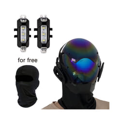 ) Personalized Black Cyberpunk Mask Cosplay Mechanical Sci-fi Gear Cyberpunk - CYBER00(White