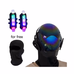 ) Personalized Black Cyberpunk Mask Cosplay Mechanical Sci-fi Gear Cyberpunk - CYBER00(RGB