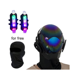 ) Personalized Black Cyberpunk Mask Cosplay Mechanical Sci-fi Gear Cyberpunk - CYBER00(RGB