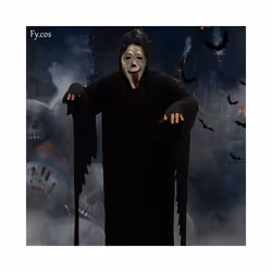 Ghostface Mask Scream Mascara Horror Movie Killer Suit Scary Halloween - Only mask A