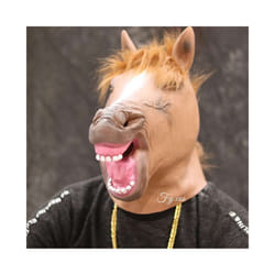 Bear Mask Mascara Latex Full Face Enhance Masquerade Cosplay Rave Funny - Horse mask