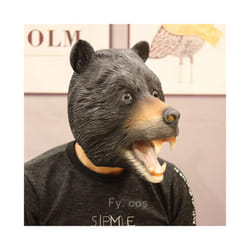 Bear Mask Mascara Latex Full Face Enhance Masquerade Cosplay Rave Funny - Bear Mask 2