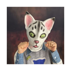 Bear Mask Mascara Latex Full Face Enhance Masquerade Cosplay Rave Funny - Cat mask 1