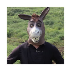 Bear Mask Mascara Latex Full Face Enhance Masquerade Cosplay Rave Funny - Donkey mask