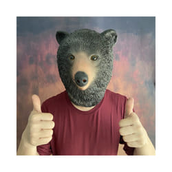 Bear Mask Mascara Latex Full Face Enhance Masquerade Cosplay Rave Funny - Bear Mask 1