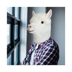 Bear Mask Mascara Latex Full Face Enhance Masquerade Cosplay Rave Funny - Alpaca mask