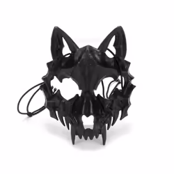 Unisex Japanese Anime Dragon God Skeleton Half Face Mask Cosplay Animal - C black