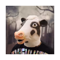 Monkey Mask Novelty Special Use Funny Gorilla Chimp Animal Full Face Latex - Cow mask