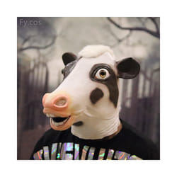 Monkey Mask Novelty Special Use Funny Gorilla Chimp Animal Full Face Latex - Cow mask